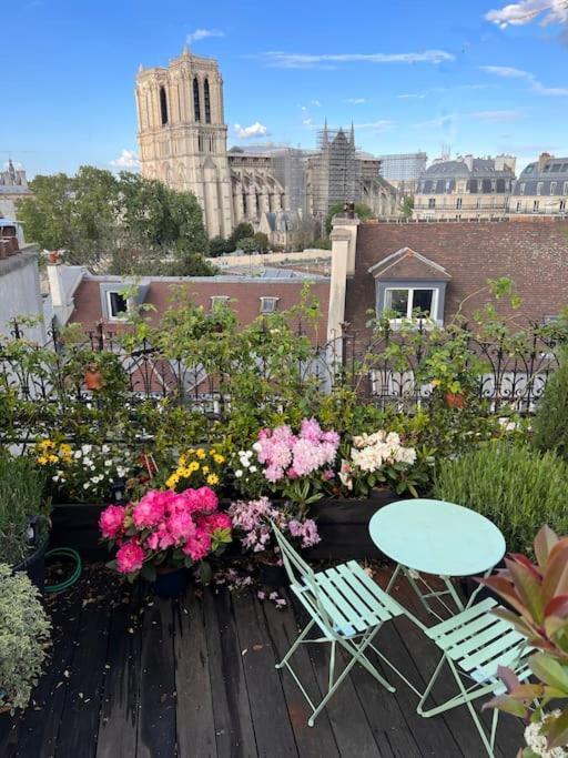 Rooftop Triplex With Garden At Notre Dame Appartement